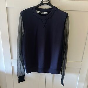 MaxMara Navy and Black Crew Neck Sweater